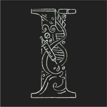 An illustrated drop cap "I"