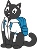 Dr. Kat with her backpack on