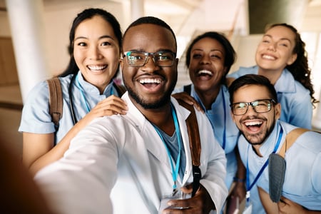 Group of medical students taking a selfie